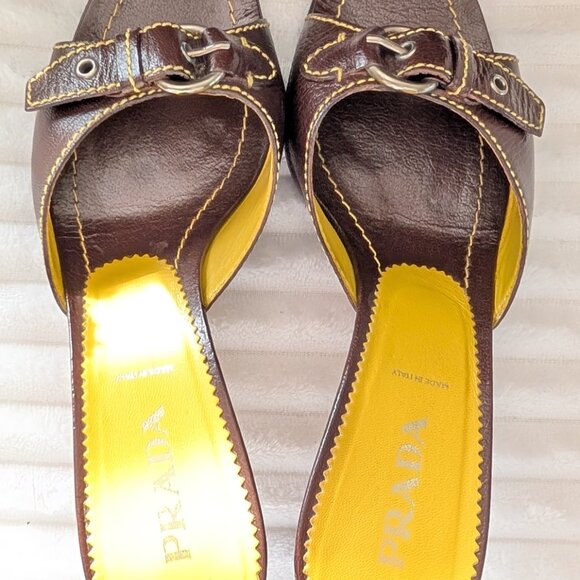 Prada Leather Sandals 37.5 - Picture 5 of 7